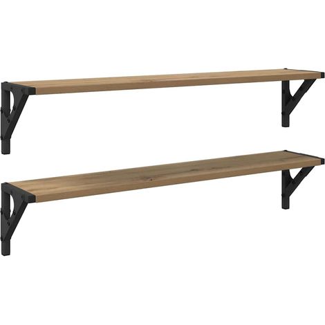 Maison Exclusive - Scaffali da parete 2 pcs Rovere artigianale 80 x 15 x 15,5 cm