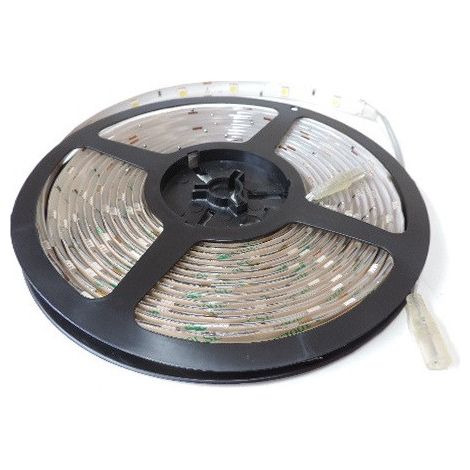 Ruban bandeau LED étanche 7.2W/m 4000K 420lm/m longueur 5m SMD5050 gainé alim 12V DC (non incl) 30leds/m exterieur IP64 (1/2)