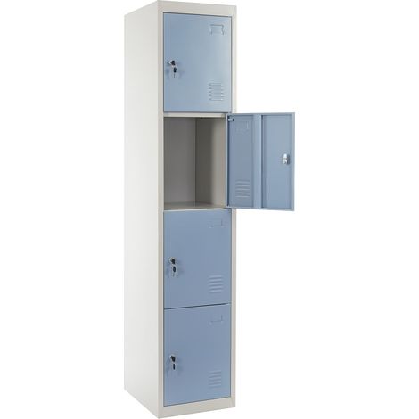Schließfach Preston T163, Schließfachschrank Wertfachschrank Spind, Metall 180x38x45cm, blau (1/5)