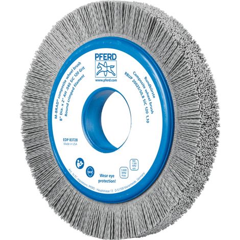 PFERD TOOLS COMPOSITE Rundbürste RBUP Ø 200x25x50,8 mm Bohrung SiC-Filament-Ø 1,10mm Korn 120 stationär