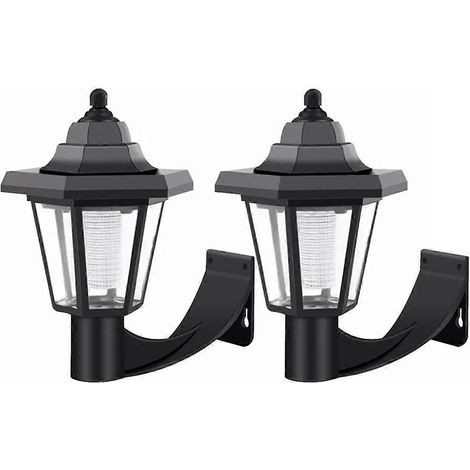 Lot de 2 lampes solaires LED résistantes aux intempéries pour terrasse, clôture, patio, piscine, escaliers et allées. (1/5)