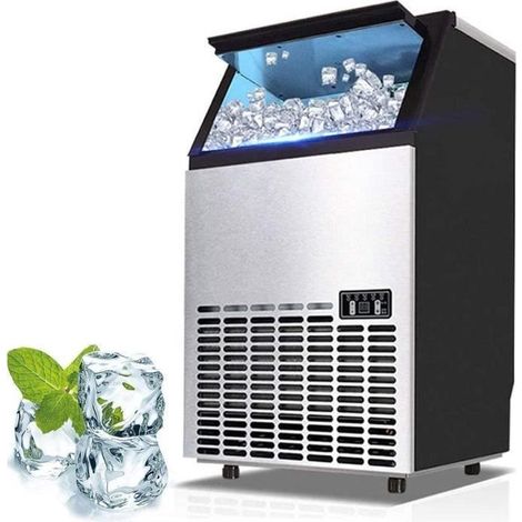 Machine glaçons Machine glaçons Commerciale Acier Inoxydable, 50 kg Glace par 24 Heures, écran LED, épaisseur réglable, 36 Cubes 620