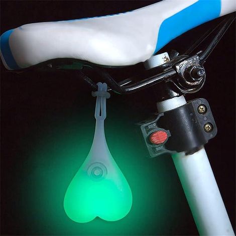 Feu arrière vélo Jumping Heart vert, éclairage LED réflecteur vélo, feu de bicyclette original, lumière œuf silencieuse, antidérapant silicone étanche, signalisation camion nocturne indispensable (1/5)