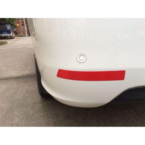 4 strisce adesive rifrangenti per paraurti posteriore e anteriore auto - 21cm x 2,5 cm Colore - Rosso (1/5)