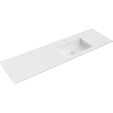 Mexen Otis lavandino incassato nel piano destro 161 x 46,5 cm, bianco opaco - 25181601P