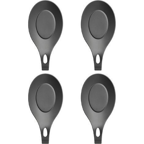 Spoon Rest - Food-Grade Silicone - Heat Resistant Up To 230°C - Non-Slip Base - For Kitchen Counter Or Stove Top - Pack Of 4 (1/4)