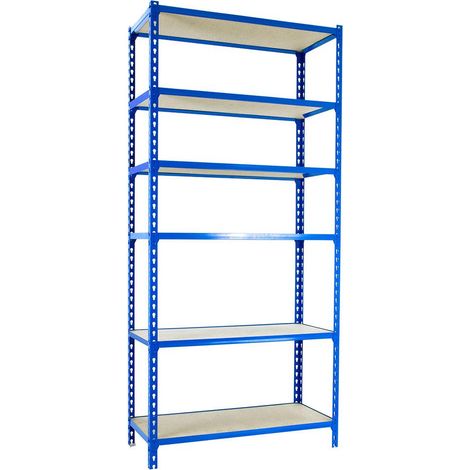 Simonrack Gestell Stilisiert Metall Blau 6 Regale 2500 mm
