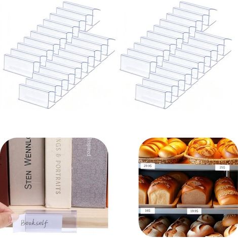 Porte-étiquettes transparents lot de 40 de 2,5 x 6 cm - clips de prix pour supermarchés et boutiques (1/5)