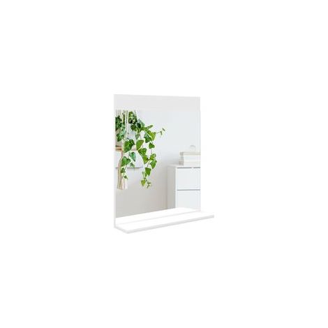 Miroir de salle de bain miroir mural avec étagère de rangement pour salon chambre 50 x 12 x 60 cm blanc