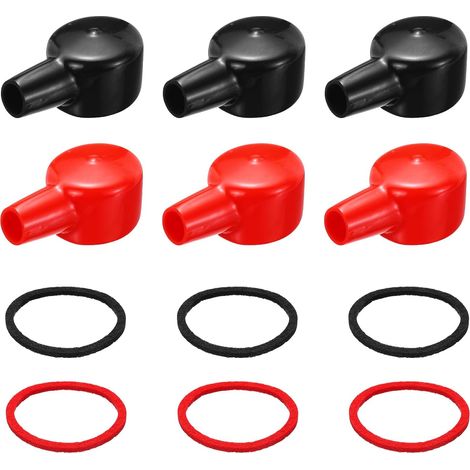 6 Pcs Cache Borne De Batterie Protecteur De Camion Noir Rouge (1/5)