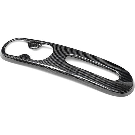 Portavasos y palanca de freno de mano de fibra de carbono auténtica, accesorio compatible con Abarth 595 500 de 2012 a 2023. (1/2)