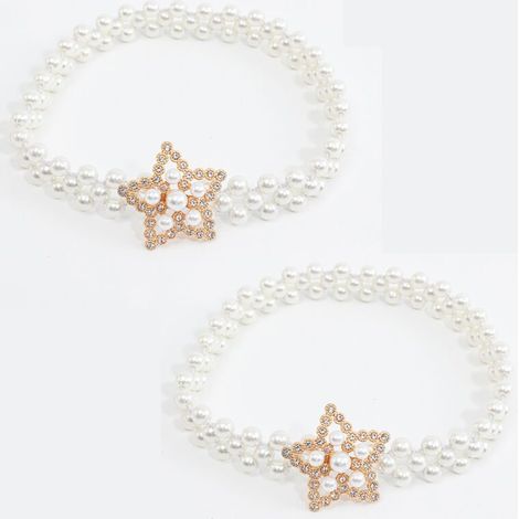 Lot de 2 Attache Rideau en Réglables avec Fil à Ressort, Attaches Rideaux avec Butterfly et Perles, Pas de Forage(style pentagramme) (1/5)