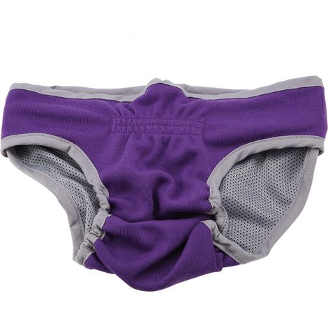 Culottes en polyester pour chien, sous-vêtements pour chiot femelle, culottes physiologiques, couches hygiéniques pour animaux de compagnie (violet, taille S) (1/5)