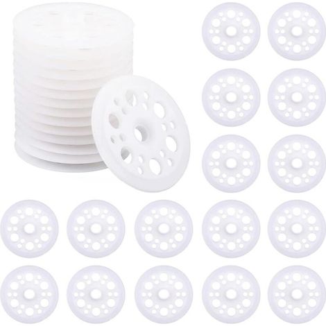100 x Kunststoff-Flachscheiben, 46 mm Kunststoffscheiben, Polypropylen-Kunststoffscheiben, Schaumstoffscheiben zum Befestigen und Stützen von Schaumstoff-Dämmplatten (1/4)
