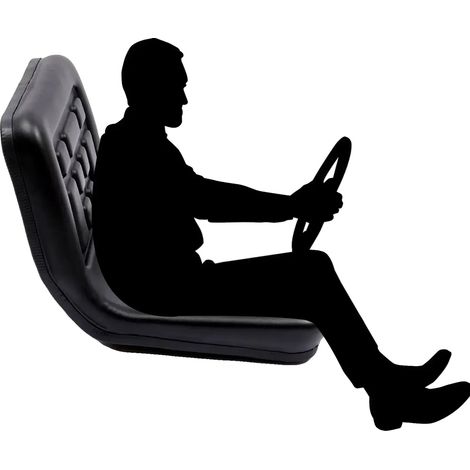 Asiento de tractor, material impermeable, riel deslizante ajustable, negro. (1/2)