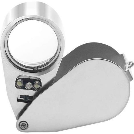 40-fache Juwelierlupe, faltbare Taschenlupe mit beleuchteter LED und UV-Lampe (1/5)
