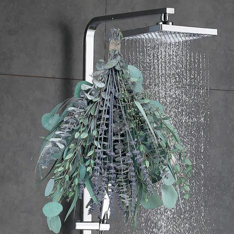 Gemischter Eukalyptus- und Lavendelblütenstrauß für die Dusche, frische und natürliche Eukalyptusblätter, Duschpflanze, Dekoration für Badezimmer und Zuhause (1/4)