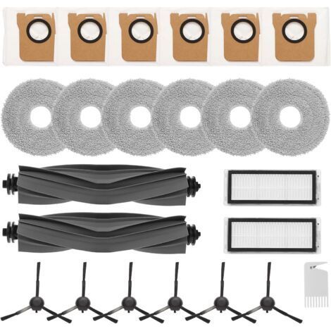 23-teiliges Zubehörset für den Dreame L20 Ultra, Komplettes Roboterzubehör für den Dreame L20 Ultra: 2 Hauptbürsten, 6 Staubbeutel, 6 Randbürsten, 2 Filter, 6 Tücher, 1 Bürste (1/4)