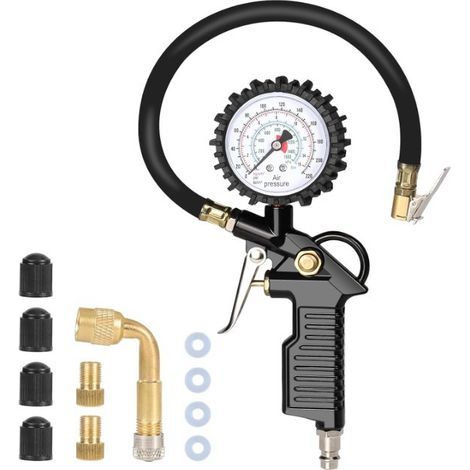 Digital Tire Pressure Gauge, Car Tire Inflator Gun, Compatible with Air Compressor, Tire Pressure Gauge, Measure, Inflate, Deflate (1/5)