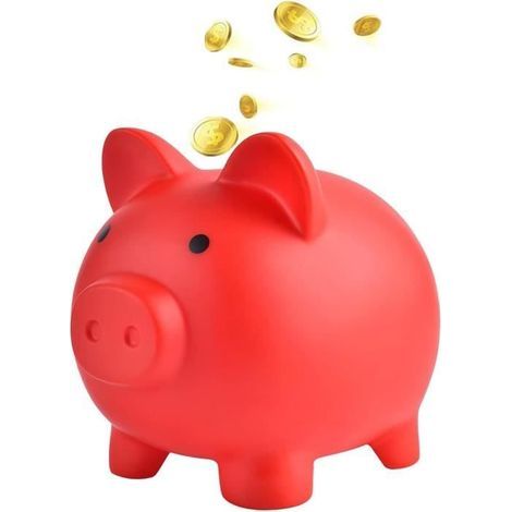 Piggy Bank - Unbreakable - Large Capacity - Red - For Financial Education (1/4)