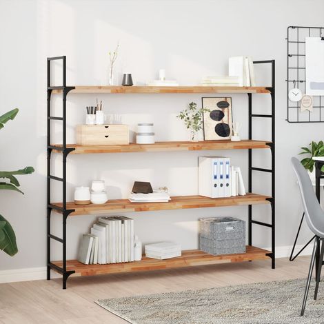 Étagère murale flottante en acacia massif huilé 140 x 30 x 4 cm – 1 pièce - PANGIVO (1/5)