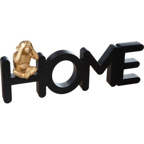 Palabras decorativas Singe - madera y resina - negra - 37 -3x16 cm - Atmosphera créateur d'intérieur