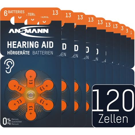 ANSMANN Hörgerätebatterien Typ 13 orange, 120 Stück
