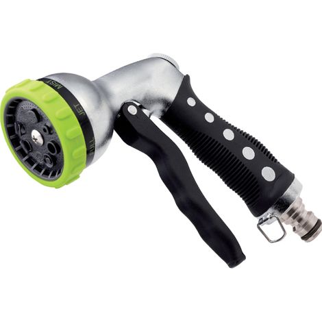 PISTOLA IRRIGAZIONE IN METALLO CROMATO â 8 TIPI DI GETTO - COMANDO FRONTALE AQUAJET (1/7)