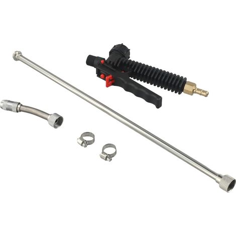 Baguette de pulvérisation de rechange 73,7 cm Tube en acier robuste avec ardillon en laiton 3/8 pour pulvérisateurs à pression – Levier de verrouillage à jet variable pour herbicides fongicides 72 cm (1/5)