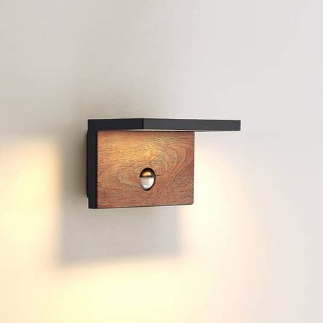 [NEUWERTIG] B-Ware Lucande Außenwandleuchte Wandlampe LED Bewegungsmelder dunkelgrau holz (1/2)