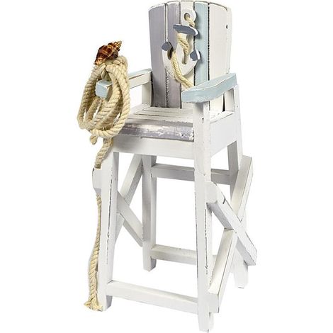 MAURY'S MARINA SEDIA CON CORDA ANCORA E CONCHIGLIA 26 X 12 X H10 CM (1/2)