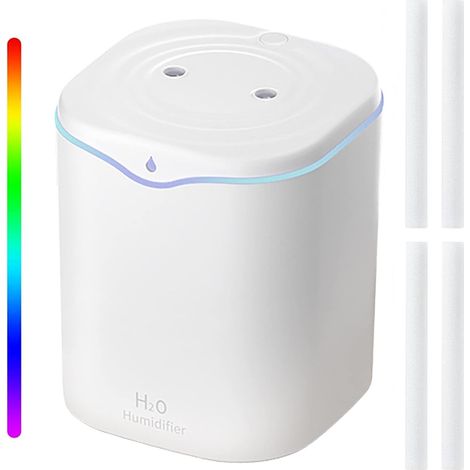 Humidificateur d'Air, 2L Humidificateur Ultrasonique Silencieux avec 2 Mode Brume Réglable, USB Humidificateur d'air Bébé, Arrêt Automatique, Veilleuse Colorée, pour Chambre Maison Bureau (1/5)
