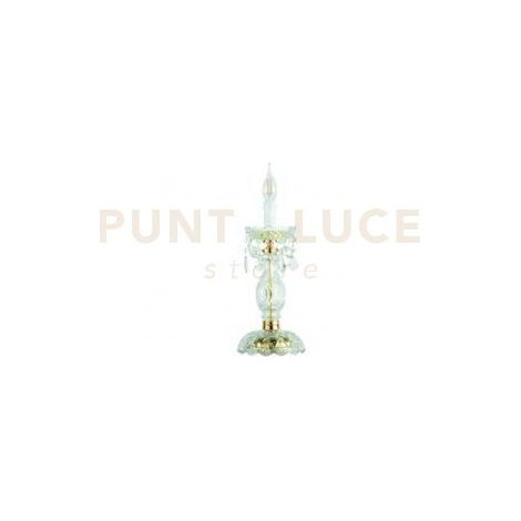 LUMETTO OPERA 1 LUCE CRISTALLO E ORO ATTACCO E14 H.35CM