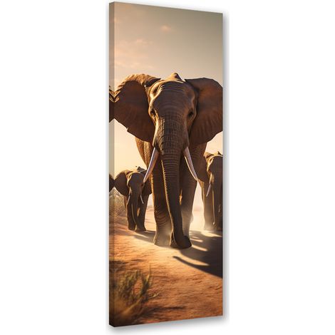 Tableau sur toile Éléphants itinérants 30x90 (1/5)
