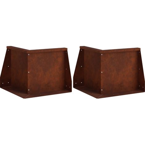 vidaXL Muro di contenimento 2 pz 50 x 50 x 40 cm Acciaio Corten