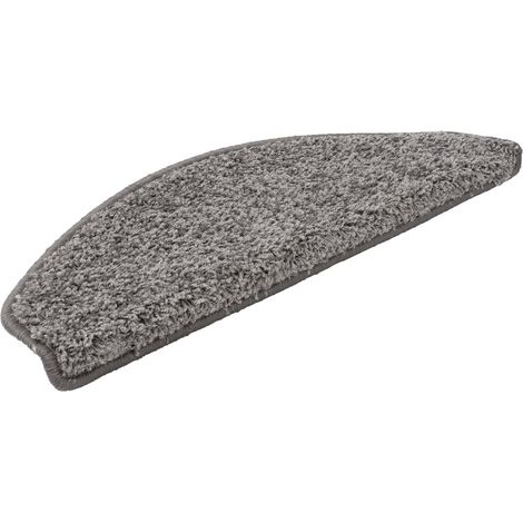 Shaggy-Stufenmatte Barcelona Grau 375 Halbrund 23,5 x 65 cm