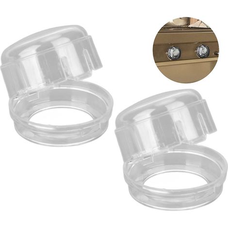 Schutzabdeckung für den Gasherdschalter, Kindersicherung, 4,2 cm Durchmesser, transparent. (1/5)