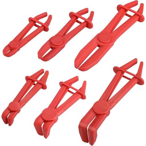 Lot De 6 Pinces De Pince Durite Refroidissement,Pince Durite Frein,Pince A Collier Durite,Pince À Clamper Infirmiere,Pince A Collier Durite,Pour Tuyaux De Carburant, Tuyaux De Frein (1/4)