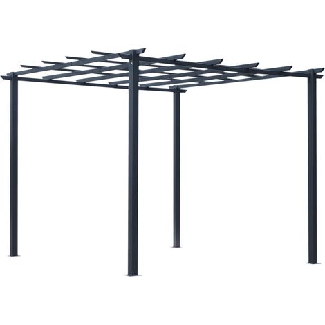 Rosenpavillon Stabiler Pflanzbogen Als Rankhilfe, Garten Pavillon, Wetterfest, Metall, Schwarz, 2,97X2,95X2,3M