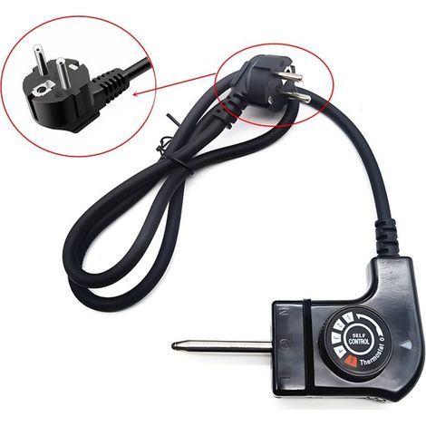 1 Câble avec Thermostat, 250V 10A, Prise Européenne, Connecteur en L, pour Plancha Grill Fagor Jata Princess Label (1/4)