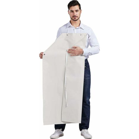 Green Mobility-Tablier Hommes Épais Long En Caoutchouc Résistant À L’Huile Imperméable Pour Usine Abattoir Blanc (1/5)