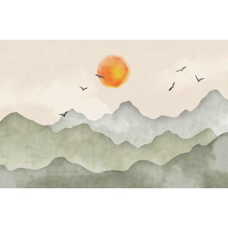 Papier peint panoramique - Paysage Boho - 130 cm x 85 cm (1/2)