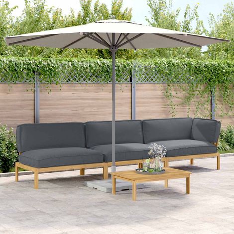 vidaXL Juego de Sofá 4 uds. Antracita Madera de Acacia Sólida (1/5)