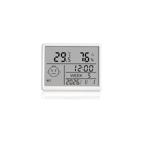 Digitaler Wecker, kleine LCD-Uhr mit Datumsanzeige, Wochentagsanzeige, Temperatur- und Luftfeuchtigkeitsanzeige, 12/24-Stunden-Format und °C/°F-Anzeige, magnetischer, batteriebetriebener Tischwecker f (1/5)