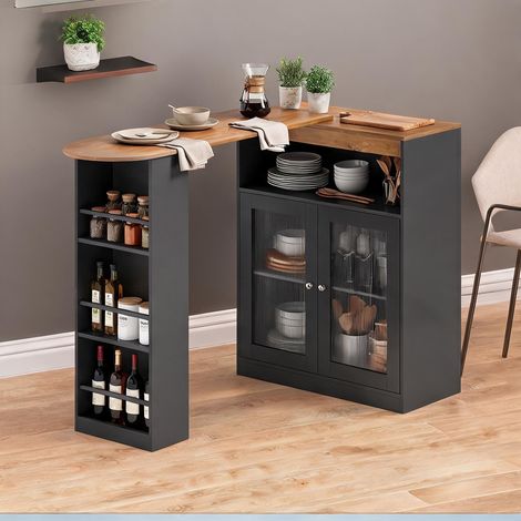 Mobilier de bar negro en MDF 150 x 80 x 105,5 cm (1/5)