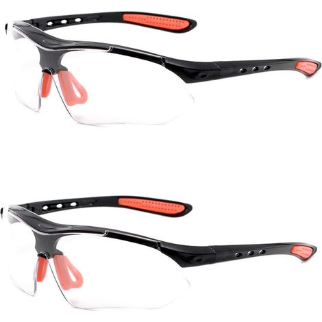 2 Stück Schutzbrille, transparente Schutzbrille, leichte Schutzbrille, schützende Überbrille, Jagd, Sport, Schießen, Angeln, Arbeitssicherheit