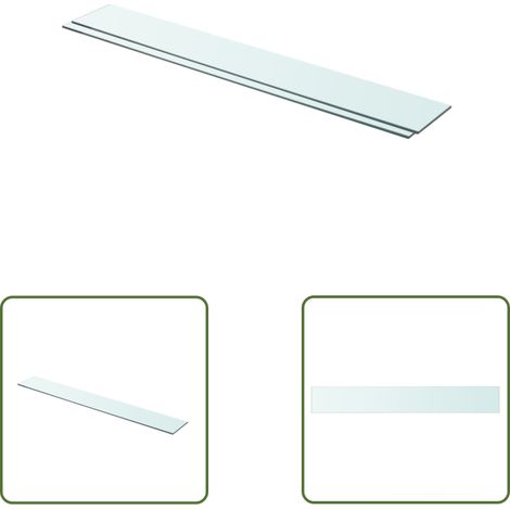 The Living Store Panneaux d'étagère 2 pcs Verre Transparent 90 x 12 cm - Etagere Murale - Étagère Verre - Étagère Transparente - Décoration Murale - Rangement Mural (1/3)