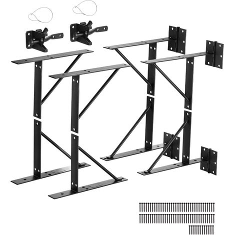 Support d'angle de portail anti-affaissement en fer, kit quincaillerie de cadre porte, 2 ensembles, avec loquet verrouillage, corde de verrouillage à loquet, pour porte hangar, portails corral (1/5)