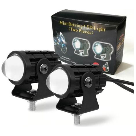Phare LED bicolore à faisceau large et proche, petit canon en acier étanche 12-80V pour véhicules électriques et motos. (1/5)