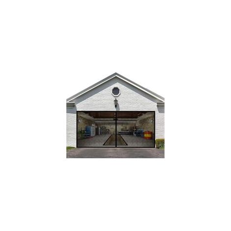 Moustiquaire magnético para puerta de garaje de 8 pies x 7 pies para 1 puerta de garaje de automóvil, pantalla de garaje en fibra de vidrio reforzado, red eléctrica libre, moustiquaire magnético para 